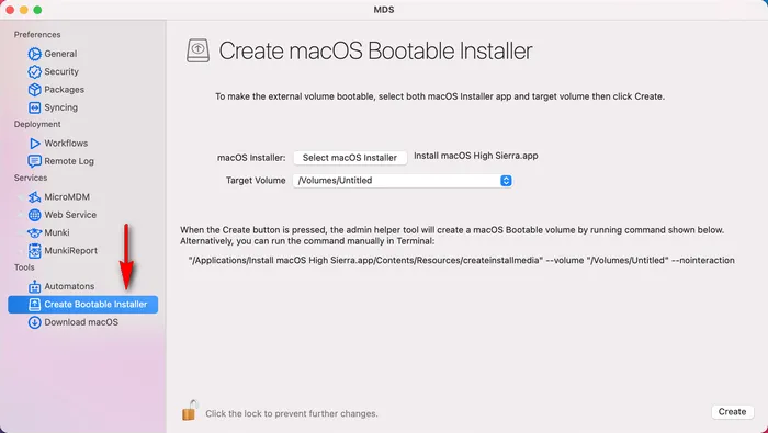 Create Bootable macOS High Sierra USB MDS