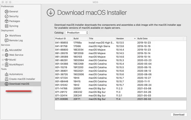 MDS Download macOS