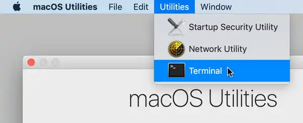 Open Terminal in Recovery Mode Mac