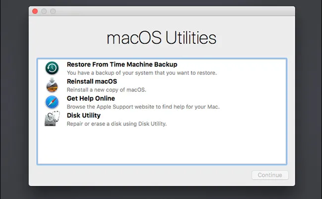Restore from Time Machine Backup