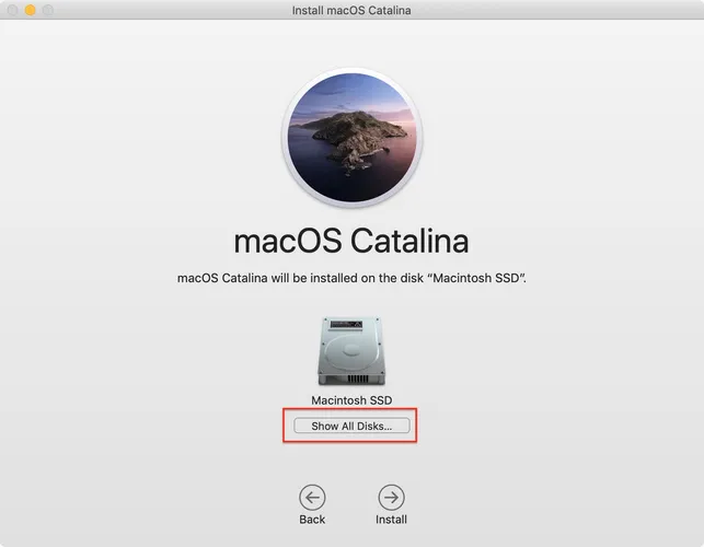 Show All Disk macOS Install