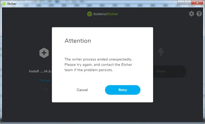 Etcher Error