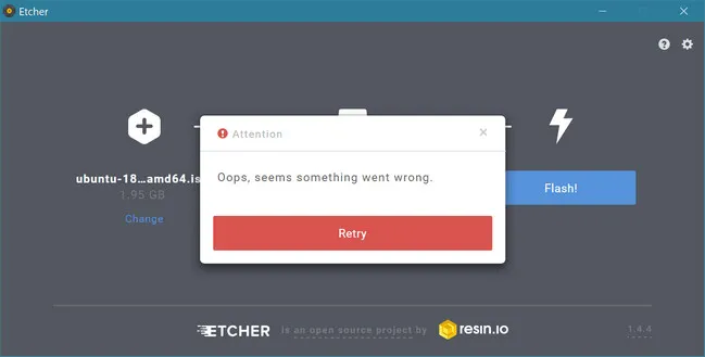 Etcher Error