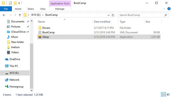 Install Windows Drive Bootcamp Setup