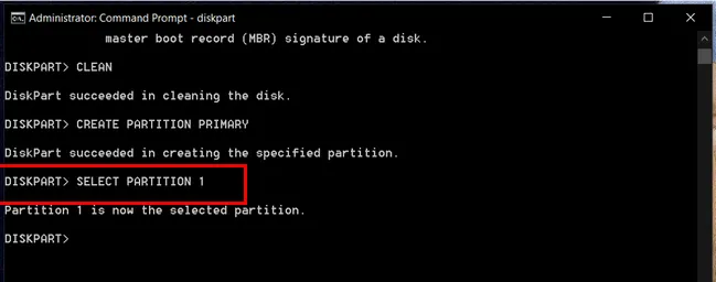 Select Partition Diskpart