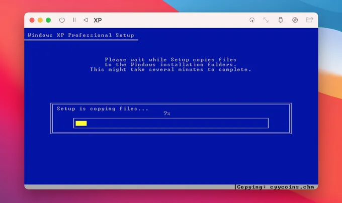 Install Windows XP on Mac for File Copying