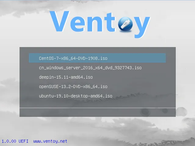 Ventoy Boot Menu