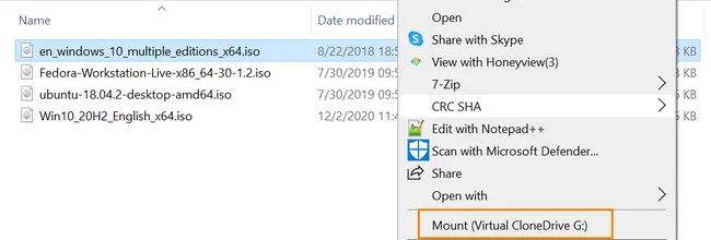 Mount ISO Windows 7 Virtual CloneDrive