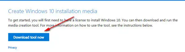 Download Windows 10 Media Creation Tool