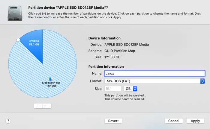 Disk Utility Add Partition