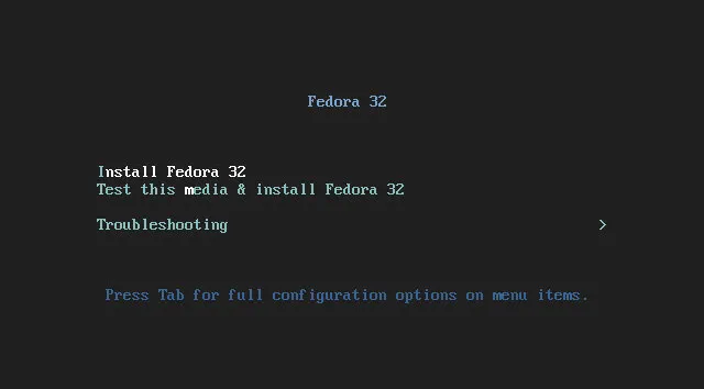 Install Fedora Linux from USB