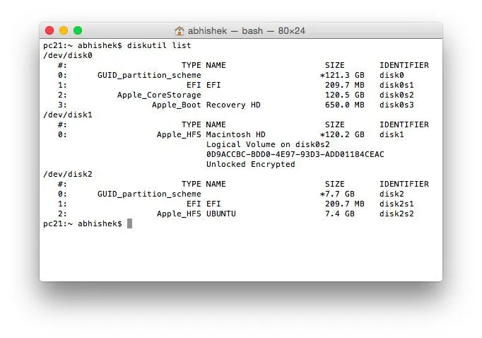 List USB Number in Terminal