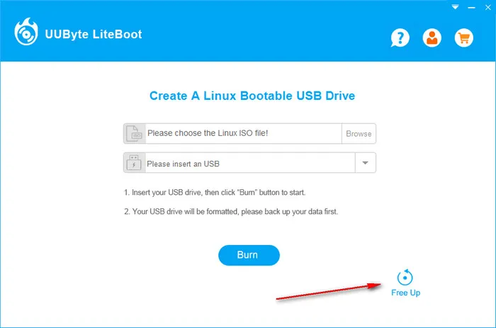 UUByte LiteBoot Free up USB
