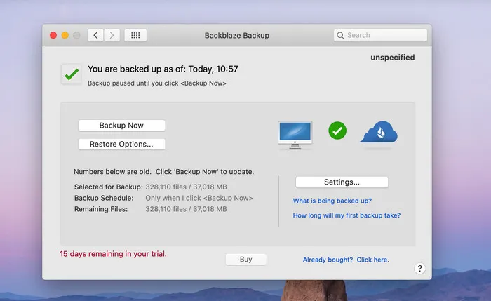 BackBlaze Online Backupup for Mac