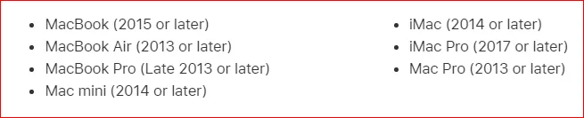 Compatible Macs for Running macOS Big Sur