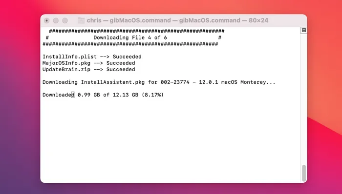 Download macOS Monterey from gibMacOS