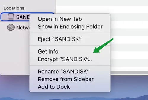 encrypt usb stick on mac finder