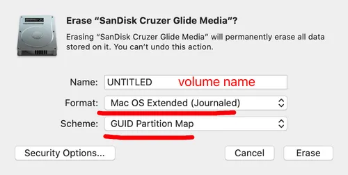 Format USB on Mac Disk Utility