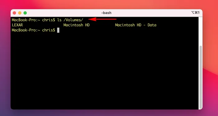 List Volume on Mac