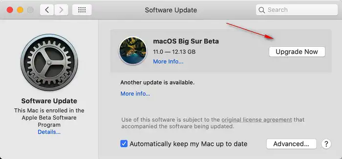 Upgrade to macOS Big Sur