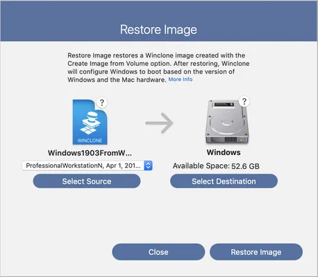 Winclone Restore Boot Camp Partition