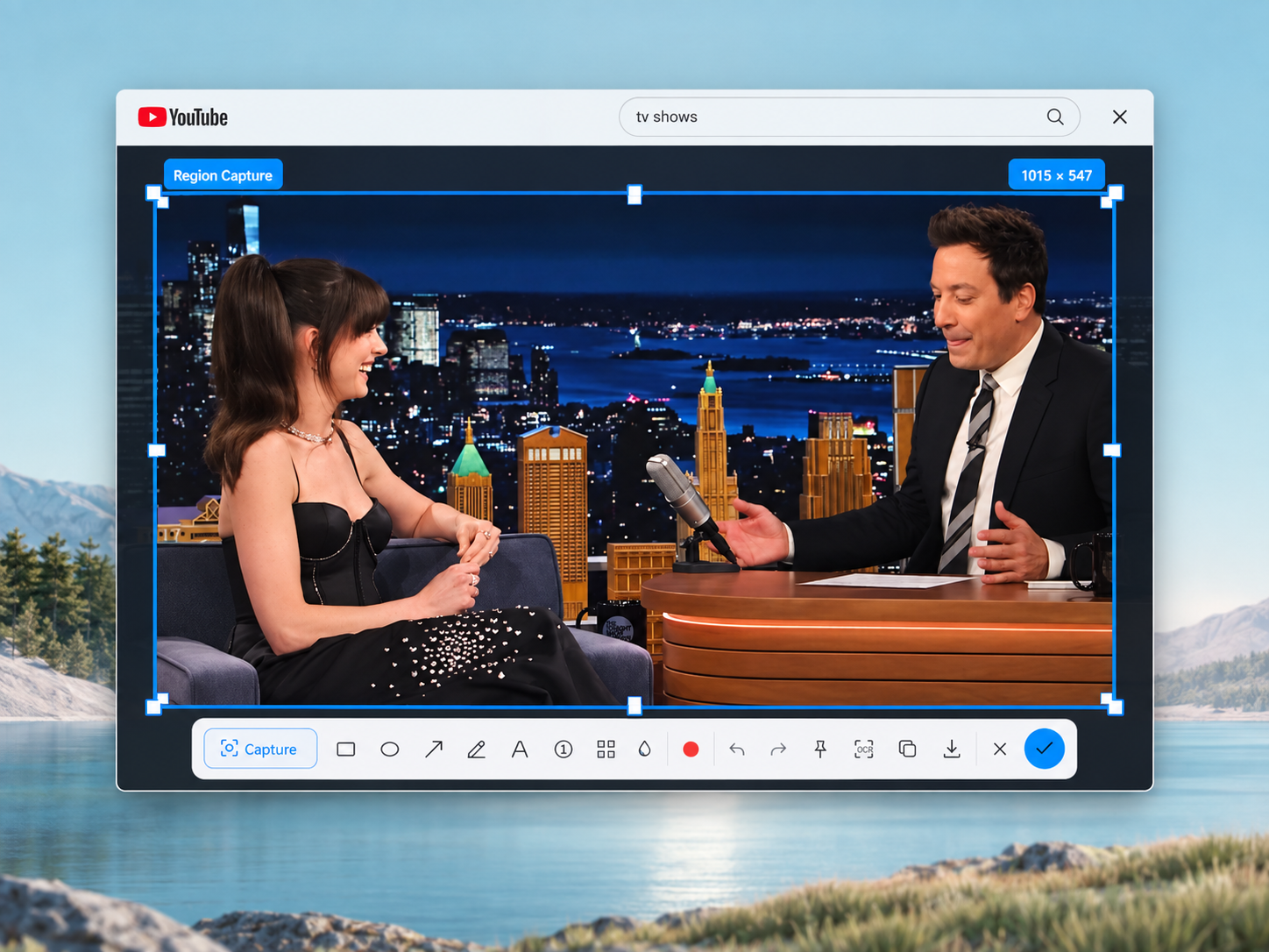 Choose custom, full screen, window or scrolling screenshot mode in SnipTaker