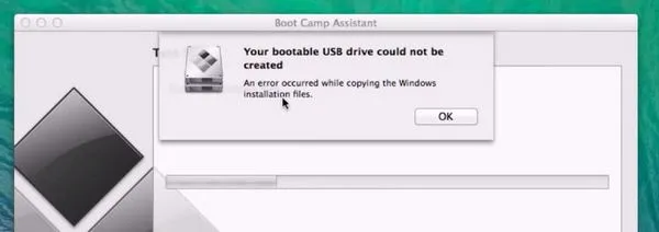 Bootcamp File Copy Stuck