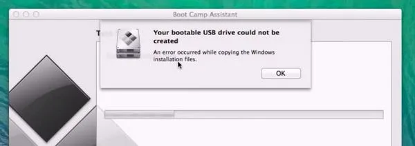 Boot Camp Copyiny Files Stuck