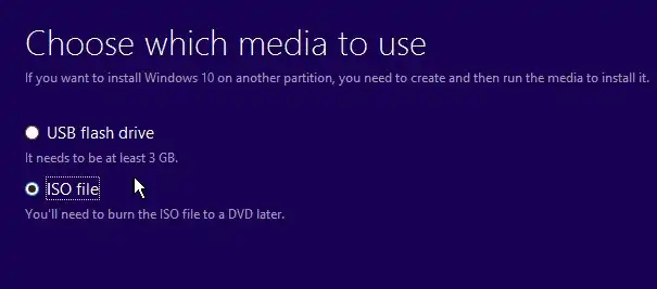 Download Windows ISO Media Creation Tool