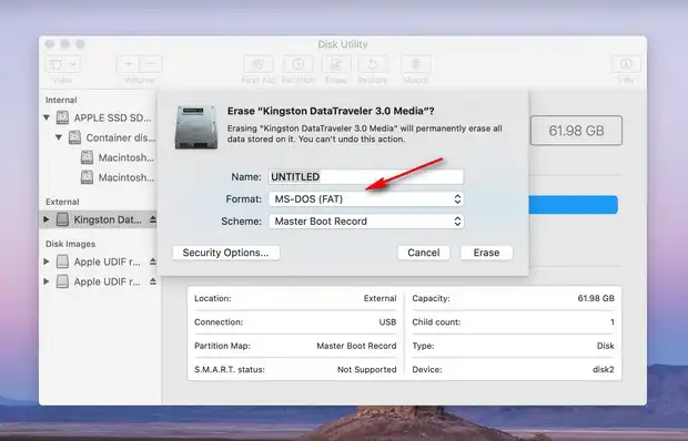 Format SD Card to FAT on Mac