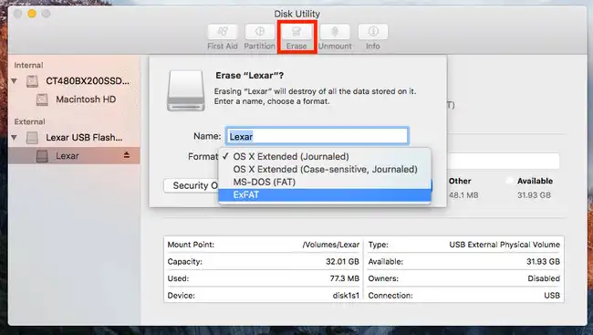 Format USB to FAT on Mac