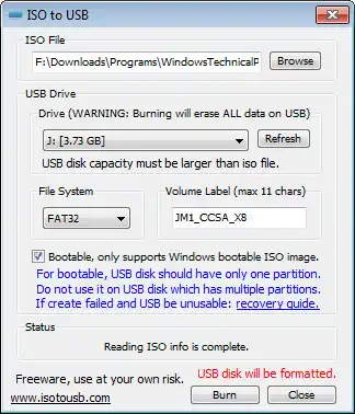 ISO to USB