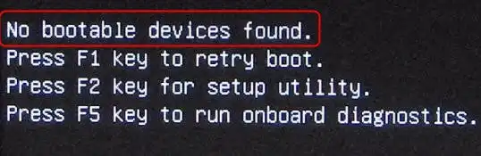 No Boot Device Found