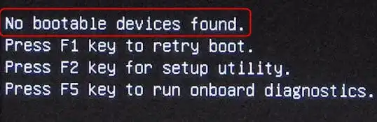 No Bootable Device Found