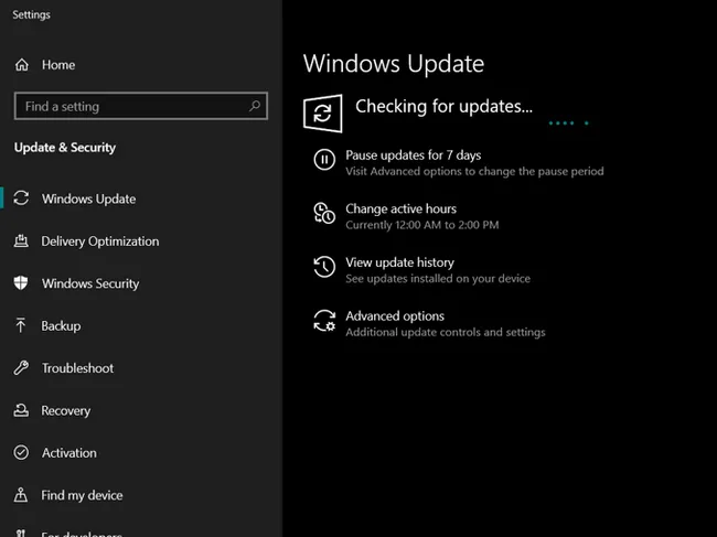 Windows 10 Update Settings