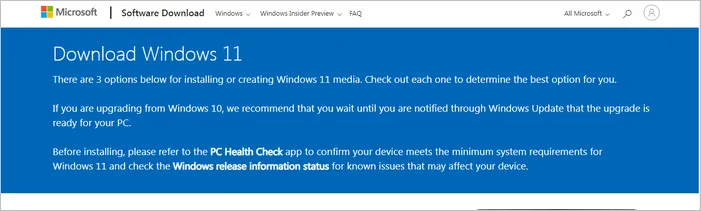 Windows 11 Download Page