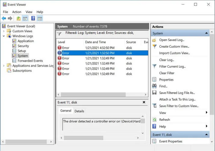 Windows Event Viewer