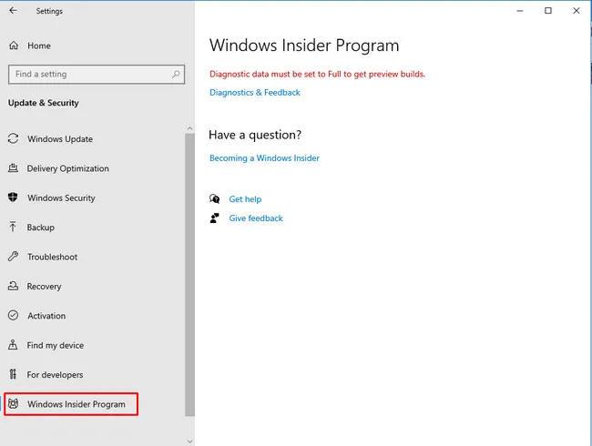 Windows Insider Program