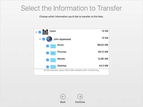 Windows Migration Assistant Select Data