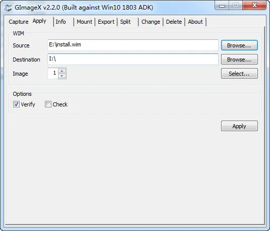 GImageX Portable Windows USB