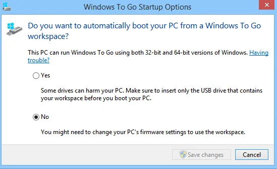 Boot PC from WTG USB