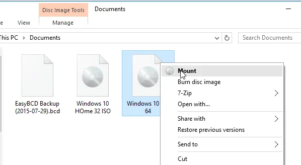 Mount Windows ISO Image