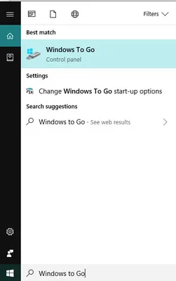 Search Windows To Go