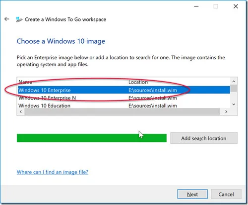 Add Image Windows To Go