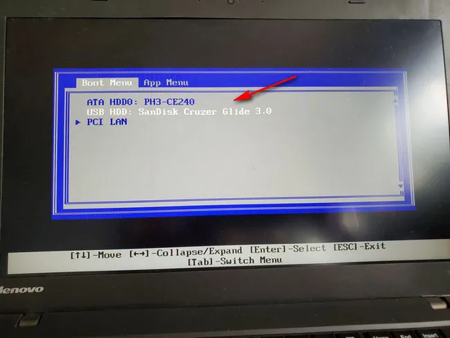 Boot from USB