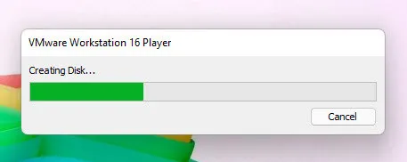 Create Virtual Disk VMWare Workstation 16 Player