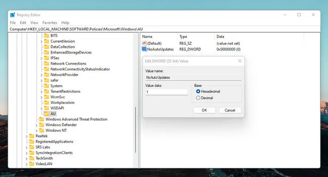 Change Key Value in Registry Editor Windows 11