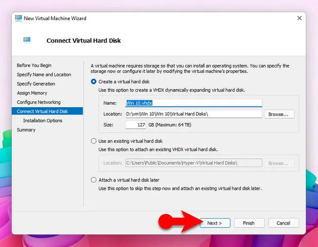 Create Virtual Hard Drive