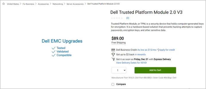 Dell TPM 2.0 Module