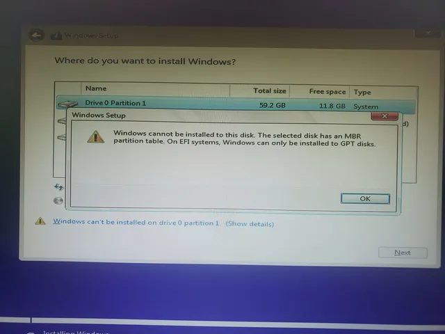 Disk Error Windows 11 Clean Install